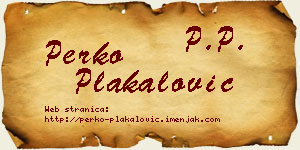 Perko Plakalović vizit kartica